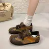 Zapatillas Deportivas Retro Alemanas Súper Lindas para Mujer 2026 Otoño Nueva Llegada Color Block de Nicho Con Cordones Tacón Bajo Suela Suave Zapatos Deportivos Casuales