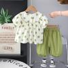 Traje de Verano de Manga Corta para Niñas Delgado 2025 Nuevo Casual para Niños Bebé Moderno Conjunto de Dos Piezas de Lunares Grandes
