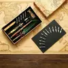 Pluma de Pluma de Ave de Color Estilo Europeo Set de Pluma de Tinta Set Doble de Pluma para Caligrafía Plumilla para Caligrafía Caja de Regalo Creativa Regalo de Negocios