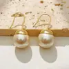 Brincos de Gancho com Pérolas Simples e de Alto Padrão, Brincos Versáteis para o Dia a Dia com Toque de Luxo para Mulheres