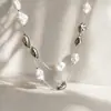 Collar de Perlas de Imitación Barrocas Irregulares Transfronterizo para Mujer, Cadena Larga para Suéter, Estilo Otoño e Invierno, Cadena de Cuello en Capas de Alta Gama para Mujer