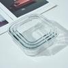 Caja para conservar alimentos de vidrio sodo-cálcico al por mayor de fábrica serie cuadrada redonda rectangular caja de almacenamiento de bol de vidrio