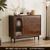 Gabinete con Cajones, Gabinete de Almacenamiento para Sala de Estar, Gabinete Pequeño de Pie Estilo Antiguo, Gabinete de Almacenamiento Retro de Ratán, Gabinete de Almacenamiento de Pared para Dormitorio, Gabinete con Cajones