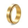 Fuente de Suministro de Amazon Transfronteriza: Anillo giratorio de acero inoxidable liso bañado en oro para hombre, para aliviar el estrés, joyería de talla estándar de EE. UU.