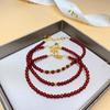 Pulsera de plata S925 con cuentas de ágata roja muy finas, año de nacimiento y Año Nuevo chino, pulsera apilada fina, exquisita y ligera, pulsera de lujo para mujer