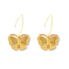 Estilo de Lujo Ligero Transfronterizo, Diseño Vintage Minimalista de Alta Gama, Ganchos Largos para Orejas de Mariposa de Metal de Aleación Envejecida para Mujer