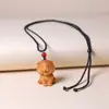Colar Pingente para Pescoço Thuja Taihang Esculpido Doze Signos do Zodíaco Colar Pingente para Pescoço Criativo Esculpido à Mão Doze Signos do Zodíaco