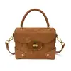 Bolso Retro Transfronterizo para Mujer 2026 Nuevo Pequeño de Nicho Lujo Ligero Bolso Cuadrado Pequeño Moda Gamuza Bolso de Hombro Único Cruzado
