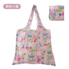 En stock Bolsa de compras plegable 190T ligera fina de nailon impermeable portátil de un solo hombro tamaño mediano bolsa ecológica bolso de mano bolsa de supermercado