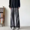 Calça masculina plissada espinha de peixe americana outono marca da moda caimento workwear calça cargo Melaude perna reta casual calça comprida