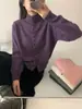 Chaqueta Cardigan de Punto con Botones Cuadrados y Cuello Semi Alto Estilo Coreano Corte Ajustado Versátil 2026 Otoño e Invierno Nuevo Suéter Top para Mujer