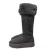 Botas de nieve de suela gruesa para mujer, nuevas botas de invierno 2024 de doble uso, botas altas de algodón engrosadas con forro polar del noreste, botas hasta la rodilla