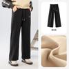 Pantalones de Niña Otoño Pierna Recta Forro Polar Delgado Casual Pantalones de Chándal Niños Holgados Engrosados Pierna Ancha Pantalones Deportivos Uso de Primavera