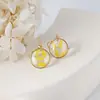 Aretes exquisitos de flor real de venta caliente transfronteriza resina gota pegamento joyería de flor seca aretes nomeolvides joyería artesanal al por mayor