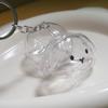 Caja de Almacenamiento Transparente con Pelo de Conejo Forma de Conejo Colgante de Gashapon Decoración Caja Commemorativa a Prueba de Polvo Juguete de Colección