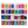 Popular Pet Sequin Misturado Glitter Laser 32 Cores Manicure Glitter Corporal Misturado Glitter Grande em Pó Fino