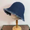 Sombrero de pescador para mujer con bordes deshilachados, sombrero tipo cubo vintage, hace que la cara se vea más pequeña, versátil para uso diario en la calle, sombrero de protección solar