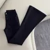 Jeans de Campana Negros para Mujer 2025 Invierno Tendencia Nuevos de Tiro Alto Adelgazantes Elásticos de Campana Hasta el Suelo