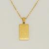 Collar Cruzado de Acero Inoxidable y Oro de 18K con Carta del Tarot para Mujer, Moderno y Único Colgante Cuadrado de Acero de Titanio Joyería al por Mayor