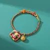 Festival de Mediados de Otoño Pulseras de Bolas Bordadas Pequeñas de Hilo de Color Hechas a Mano para Hombres y Mujeres, Pulseras Tejidas de Hilo de Cinco Colores para Parejas, Venta al por Mayor desde el Fabricante
