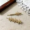 Grampo de Cabelo de Strass Floco de Neve Novo Transfronteiriço Presilha para Franja Lateral Presilha Jacaré Acessório de Cabelo para Meninas com Strass Brilhantes