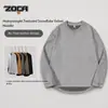 Sudadera unisex de gamuza con cuello redondo y manga larga con diseño de patchwork, novedad otoño 2026, top casual holgado