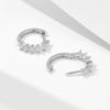 Europeu e americano ins comércio exterior transfronteiriço círculo C- em forma de diamante zircão personalidade moda s925 brincos de prata esterlina brincos joias de orelha