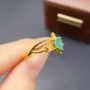 Anillo de Esmeralda Natural Transfronterizo Accesorios para Mujer Nicho Gama Alta Joyería de Plata 925 6*6 Joyería de Lujo Venta Directa de Fábrica