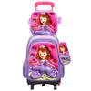 Nueva Lindo Carrito Escolar para Estudiantes de Primaria Grados 3~6 Set de Tres Piezas de Dibujos Animados Mochila Escolar de Dos Ruedas Seis Ruedas para Niños Lista para la Venta