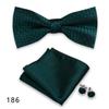 Conjunto de tres piezas de corbata y pañuelo de bolsillo para hombre, de poliéster, con estampado para banquetes, bodas, camisas, lazos y cuello con flores