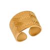 Anillo Hueco de Moda Transfronterizo Líneas Irregulares Ola Geométrica Flor de Acero de Titanio Anillo Abierto de Moda para Hombres y Mujeres