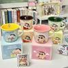 Taza de Cerámica Linda Crayon Shin Vaso de Agua para Niños con Escala Taza para Café en Pareja Desayuno Regalo de Cumpleaños
