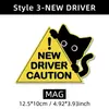 Novo Adesivo Refletivo Gato Preto Motorista Iniciante Divertido Motorista Iniciante Por Favor Espere Pacientemente Adesivo Magnético