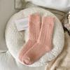 Calcetines Rosas Calcetines de Media Caña para Mujer Otoño e Invierno de Moda Populares en Internet Invierno e Invierno de Caña Alta con Forro Polar Cálidos Color Sólido Calcetines de Rizo