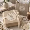 Pegatina adhesiva con patrón de tierra, cachorro lindo, gracias en inglés, pegatina redonda de sellado, empaque de caja de regalo, decoración en stock