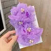 Ornamento de Cabelo para Dança Infantil Adorno de Cabeça para Damas de Honra Coque de Bola para Festa Anel de Cabelo Elástico Flor Botão de Flor Acessório de Cabeça para Bebês Meninas
