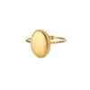 Anillo de Acero Inoxidable Chapado en Oro de 18K Geométrico de Corazón Europeo y Americano Lujo Accesible Nicho Diseño Asimétrico Anillo Abierto para Dedo Índice
