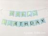Bandera de cola de pez de color azul claro con texto "Feliz cumpleaños" para baby shower, decoración para fiesta de cumpleaños, pancarta de papel
