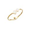 Pulseira de Flor de Quatro Pétalas Dupla Feminina Moda Japonesa e Coreana Pulseira Ouro Rosa Simples Versátil Joia de Mão Presente de Dia dos Namorados Aniversário