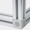 Conexões para perfis T de duas vias 20 30 40 suporte de canto tridimensional quadrado conector três em um prata branco preto