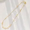 2026 Novo Conjunto de Pulseira e Colar com Design de Pérolas Naturais de Água Doce Multi-Usável Corrente para Suéter
