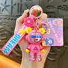 Llavero Oso Huella de Mano Graffiti Transfronterizo Colgante de Bolso Exquisito Llavero de Coche Regalo para Pareja Venta al por Mayor de Comercio Exterior