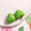 Pendientes de resina con forma de corazón de melocotón, brillantes, con forma de corazón, tridimensionales, con agujero recto, para bricolaje, fundas de teléfono para mujer, venta al por mayor