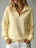 Sudadera de Mujer Waffle Cómoda Holgada Color Sólido Cuello Alto Cremallera Manga Larga Patchwork Otoño Europeo y Americano 2026