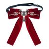 Accesorios para Abrigo de Otoño e Invierno Broche de Lazo Retro Francés Británico de Diamantes Completos de Alta Gama Corbata Negra Jk Lolita