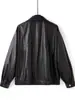 Nueva Chaqueta de Cuero Haining con Forro de Plumas, Cuello Alto, Abrigo de Cuero Holgado de Moda para Hombre Hecho de Piel de Vaca de Primera Capa