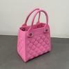 Bolso Tote Nicho Estilo Coreano 2024 Principios de Otoño Nuevo Bolso de Mujer Dopamina Personalizado Bolso Pequeño Bolso de Mano Rómbico Calado