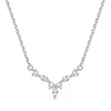 Joyería de Plata de Ley 925 Juego de Joyería Anillo de Zircón Marquise Accesorios Collar Flor Aretes Pequeños Femenino Mayoreo