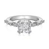 Anillo de plata esterlina S925 para mujer, nuevo, estilo europeo y americano, con corte de flor de hielo, circonita cuadrada, ojo de caballo, borde de circonita redondo, diseño de lujo llamativo.