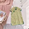 [Envío Gratis en Stock] Vestido de Princesa para Niñas Vestido Cheongsam 2026 Verano Estilo Chino Vestido Cheongsam Falda Floral